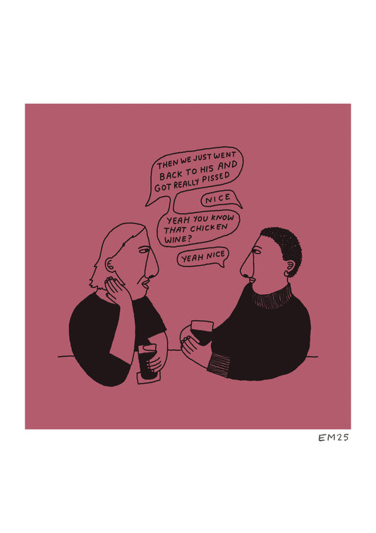 A5 Chicken Wine Print